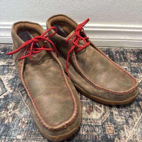 Mens TWISTED X Moccasins Red Accent MDM036 Size 12 M New - Picture 1 of 9